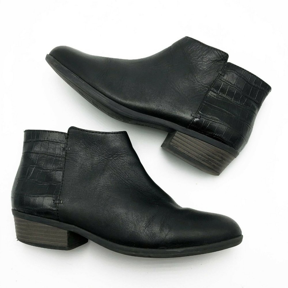 Clarks Gelata Italia Black Combi Ankle Boots Croc